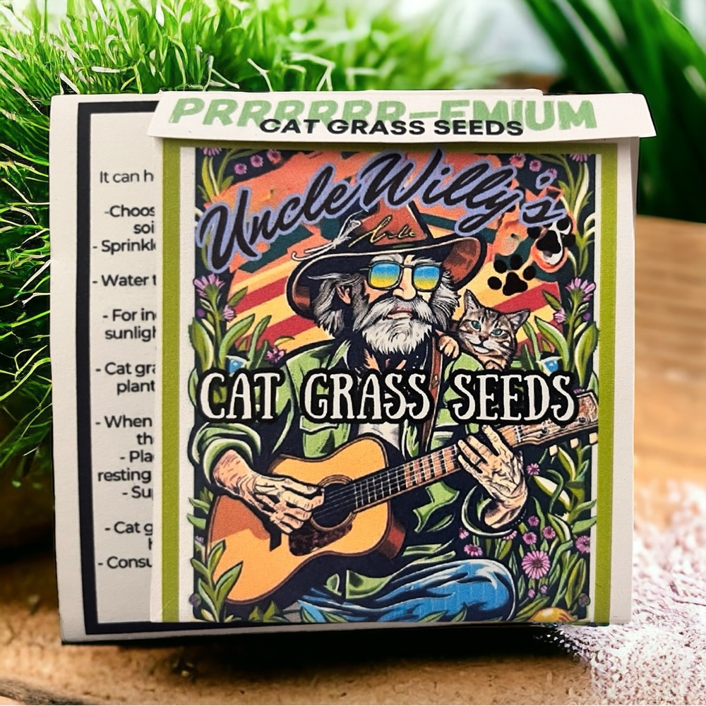Premium seed mix cat grass seeds. Cat digestion. They love it